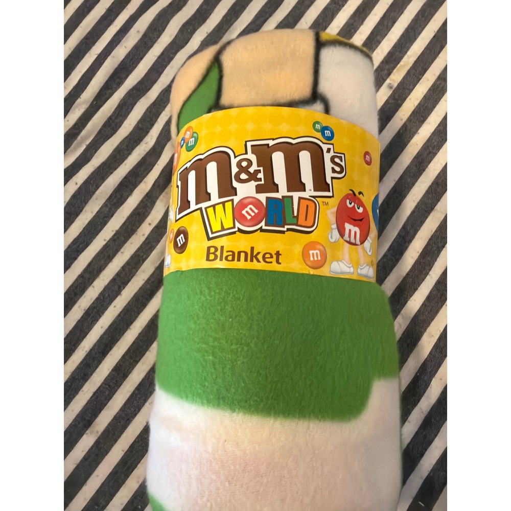 M&M's World Fleece Throw Blanket 60x50 Multicolor Candy Character Print 2014